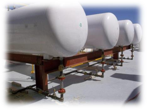Tanques y tuberías para almacenamiento de gas LP